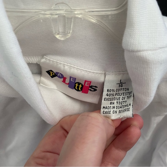 Palettes Halloween Turtleneck Top w/ Witches Hat Embroidery Patch Girl’s Vintage - Picture 3 of 4